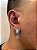 Brinco Masculino Par Argola 4 Fileiras G Cravejada Com Número 10 Pendurada (9,8X8,8mm) Banhado A Ouro Branco BRIN010 - Imagem 1