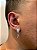 Brinco Masculino Par Argola Cravejada Com Número 7 + Letra (escolher) Pendurada (9,8X8,8mm) Banhado A Ouro Branco BRIN00 - Imagem 1