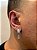 Brinco Masculino Par Argola Cravejada Com Número 6 + Letra (escolher) Pendurada (9,8X8,8mm) Banhado A Ouro Branco BRIN00 - Imagem 3