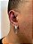 Brinco Masculino Par Argola Cravejada Com Número 5 + Letra (escolher) Pendurada (9,8X8,8mm) Banhado A Ouro Branco BRIN00 - Imagem 5