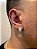 Brinco Masculino Par Argola Cravejada Com Número 5 + Letra (escolher) Pendurada (9,8X8,8mm) Banhado A Ouro Branco BRIN00 - Imagem 6
