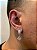Brinco Masculino Par Argola Cravejada Com Número 5 + Letra (escolher) Pendurada (9,8X8,8mm) Banhado A Ouro Branco BRIN00 - Imagem 3