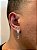 Brinco Masculino Par Argola 4 Fileiras G Cravejada Com Número 3 Pendurada (9,8X5mm) Banhado A Ouro Branco BRIN003 - Imagem 1