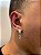Brinco Masculino Par Argola 4 Fileiras G Cravejada Com Número 2 Pendurada (9,8X5,7mm) Banhado A Ouro Branco BRIN002 - Imagem 1