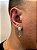 Brinco Masculino Par Argola 4 Fileiras G Cravejada Com Número 1 Pendurada (9,8X4mm) Banhado A Ouro Branco BRIN001 - Imagem 4