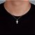Corrente Veneziana 50cm 1mm + Pingente Cruz Cravejada (20X12,4mm) Banhado A Ouro Branco COR002-PIN037 - Imagem 1