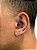 Brinco Masculino Par Número 9 (7,9X4,9mm) Banhado A Ouro Branco - Imagem 1