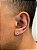 Brinco Masculino Par Número 8 (8X5,1mm) Banhado A Ouro Branco BRI122 - Imagem 1