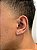 Brinco Masculino Par Número 7 (8,3X5,4mm) Banhado A Ouro Branco BRI084 - Imagem 2