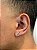 Brinco Masculino Par Número 5 (7,6X5mm) Banhado A Ouro Branco BRI123 - Imagem 1