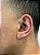 Brinco Masculino Par Número 5 (7,6X5mm) Banhado A Ouro Branco BRI123 - Imagem 2