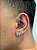 Brinco Masculino Par Letra W (9,8X8mm) Banhado A Ouro Branco BRI099 - Imagem 2