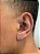 Brinco Masculino Par Letra K (8,4X7,4mm) Banhado A Ouro Branco - Imagem 1
