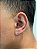 Brinco Masculino Par Letra A (7,8X7,2mm) Banhado A Ouro Branco BRI102 - Imagem 2