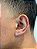 Brinco Masculino Par Letra J (7,5X5mm) Banhado A Ouro Branco BRI089 - Imagem 2