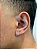 Brinco Masculino Par Letra J (7,5X5mm) Banhado A Ouro Branco BRI089 - Imagem 1
