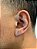 Brinco Masculino Par Letra M (7,8X7,8mm) Banhado A Ouro Branco - Imagem 2