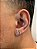 Brinco Masculino Par Letra M (7,8X7,8mm) Banhado A Ouro Branco - Imagem 1