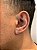 Brinco Masculino Par Letra F (7,6X5,2mm) Banhado A Ouro Branco - Imagem 1