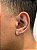 Brinco Masculino Par Letra F (7,6X5,2mm) Banhado A Ouro Branco - Imagem 2