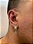 Brinco Masculino Par Argola Cravejada Com Número 1 + Letra (escolher) Pendurada (9,8X8,8mm) Banhado A Ouro 18K BRIN011 - Imagem 3