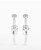 Brinco Masculino Par Prego Cravejado (21,6X5,8mm) Banhado A Ouro Branco - Imagem 1