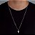 Corrente Grumet 70cm 2mm Fecho Tradicional + Pingente Cruz Cravejada (20X12,4mm) Banhado A Ouro Branco COR015-PIN037 - Imagem 2