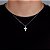 Corrente Grumet 50cm 1,4mm + Pingente Cruz Cravejada (20X12,4mm) Banhado A Ouro Branco COR005-PIN037 - Imagem 1