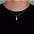 Corrente Elo Cadeado 50cm 1,2mm + Pingente Cruz Cravejada (20X12,4mm) Banhado A Ouro Branco COR013-PIN037 - Imagem 1