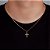 Corrente Grumet 50cm 1,4mm + Pingente Cruz Cravejada Palito (13,2X19,7mm) Banhado A Ouro 18k COR014-PIN003 - Imagem 2