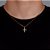 Corrente Veneziana 50cm 1mm + Pingente Cruz Cravejada Palito (13,2X19,7mm) Banhado A Ouro 18k COR009-PIN003 - Imagem 1