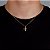 Corrente Elo Cadeado 50cm 1,2mm + Pingente Cruz Cravejada Palito (13,2X19,7mm) Banhado A Ouro 18k COR026-PIN003 - Imagem 2