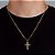 Corrente Grumet 60cm 2,3mm Fecho Tradicional + Pingente Cruz Detalhada (24X36mm) Banhado A Ouro 18k COR007-PIN006 - Imagem 1