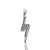Pingente Raio Cravejado Com Pedras Pretas (7,8x21mm) Banhado A Ouro Branco PIN077 - Imagem 1