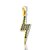 Pingente Raio Cravejado Com Pedras Pretas (7,8x21mm) Banhado A Ouro 18k PIN079 - Imagem 1