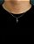 Corrente Grumet 50cm 1,4mm + Pingente Raio Cravejado Com Pedras Pretas (7,8x21mm) Banhado A Ouro Branco COR005-PIN077 - Imagem 1
