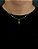 Corrente Grumet 50cm 1,4mm + Pingente Raio Cravejado Com Pedras Pretas (7,8x21mm) Banhado A Ouro 18k COR014-PIN079 - Imagem 1