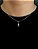 Corrente Veneziana 50cm 1mm Fecho Tradicional + Pingente Raio Cravejado (7,8x21mm) Banhado A Ouro Branco COR002-PIN076 - Imagem 1