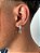 Brinco Masculino Par Argola 4 Fileiras G Cravejada Com Número 11 Pendurada (9,8X8,8mm) Banhado A Ouro Branco BRIN023-BRIN023 - Imagem 1