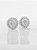 Brinco Masculino Par Redondo Cravejado Pedra Retangular (12mm) Banhado A Ouro Branco BRI158 - Imagem 1