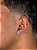 Brinco Masculino Par Redondo Cravejado Pedra Retangular (12mm) Banhado A Ouro Branco BRI158 - Imagem 2
