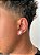Brinco Masculino Par Redondo Cravejado Torre P (9mm) Banhado A Ouro Branco BRI157 - Imagem 2