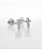 Brinco Masculino Par Cruz Cravejada 6 Pedras (6,5X5,2mm) Banhada A Ouro Branco BRI161 - Imagem 3
