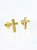 Brinco Masculino Par Cruz Cravejada 12 Pedras (9,5X7,6mm) Banhada A Ouro 18k BRI159 - Imagem 1
