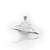 Pingente Saturno Cravejado (13,2X29mm) Banhado A Ouro Branco PIN125 - Imagem 1