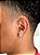 Brinco Masculino Par Redondo Cravejado Fílip 2 (9,5mm) Banhado A Ouro Branco BRI176 - Imagem 2
