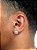 Brinco Masculino Par Quadrado Cravejado Fílip 5 (9,3mm) Banhado A Ouro Branco BRI179 - Imagem 2