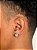 Brinco Masculino Par Redondo Cravejado Fílip 4 (10,7mm) Banhado A Ouro Branco BRI178 - Imagem 2