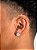 Brinco Masculino Par Redondo Cravejado Fílip 3 (10,5mm) Banhado A Ouro Branco BRI177 - Imagem 2