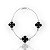 Pulseira Trevo Preta Banhada A Ouro Branco PUL054 - Imagem 1